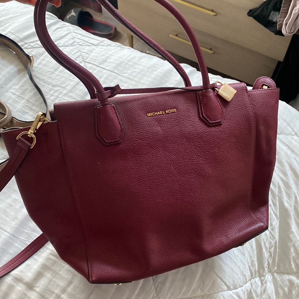 Michael kors burgundy bag
